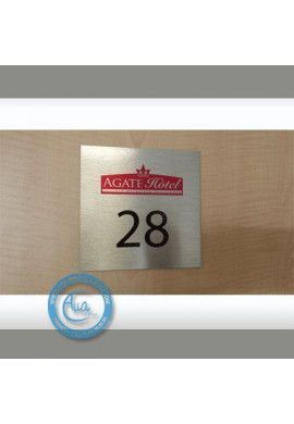Plaque Numéro de chambre Aluminium brossé Doré