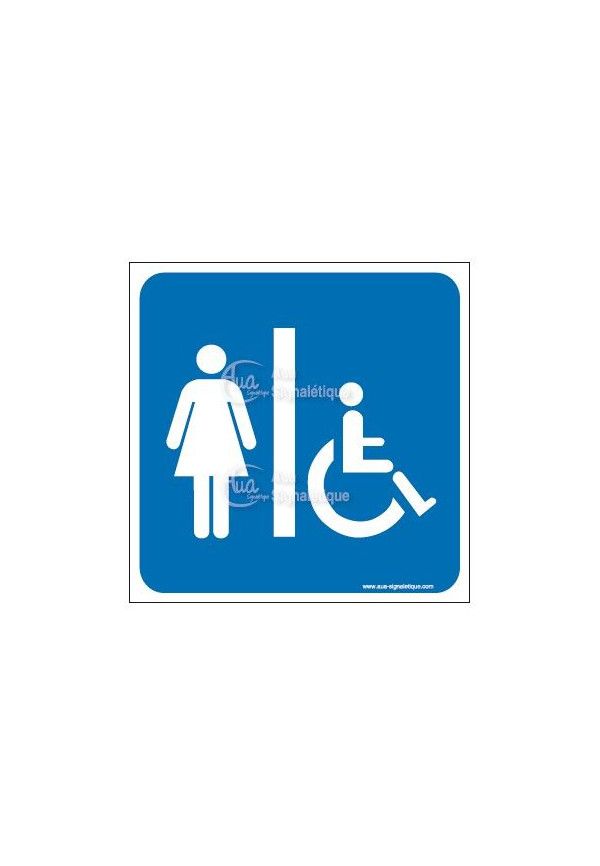 Plaque de porte WC Femme handicapé