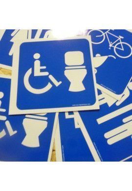 Plaque de porte WC Homme handicapé