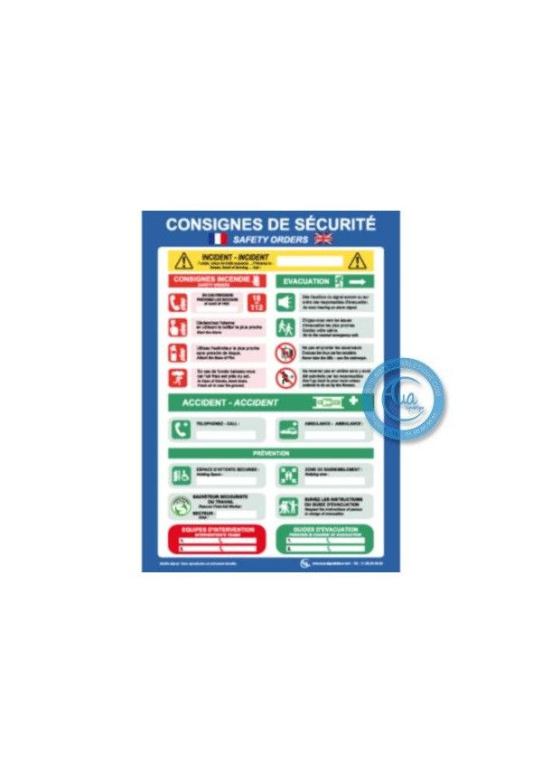 Consignes Générales de Sécurité Sectorielles Français/Anglais