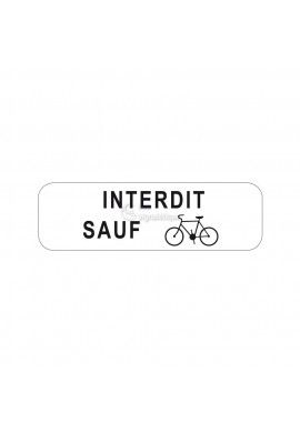 Panonceau Interdit Sauf vélos - M9v1