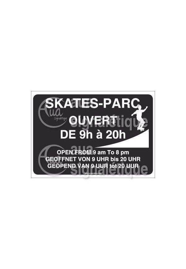 Panneau Horaires Skate-Parc