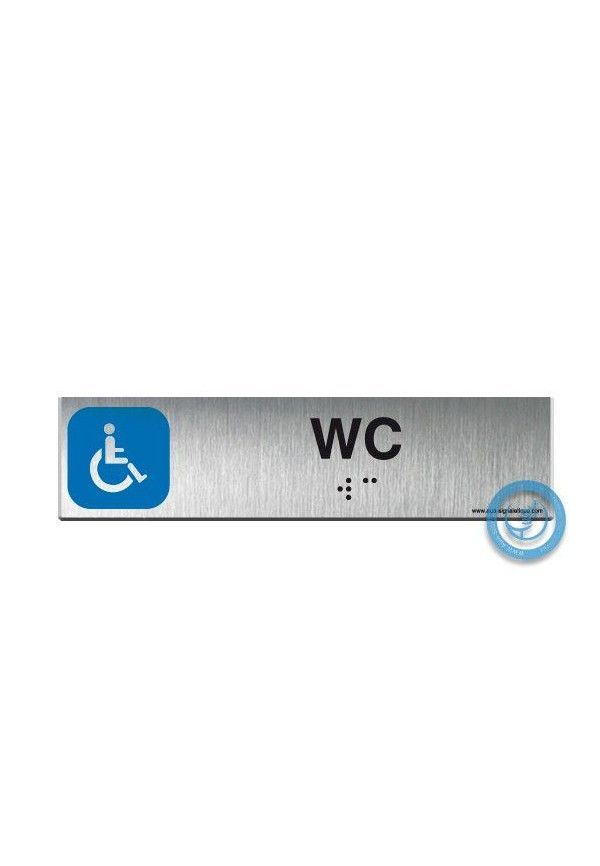 Alu Brossé - Braille - WC Handicapés 200x50mm