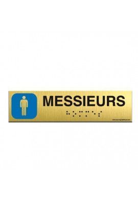 Alu Brossé - Braille - Toilettes Messieurs 200x50mm