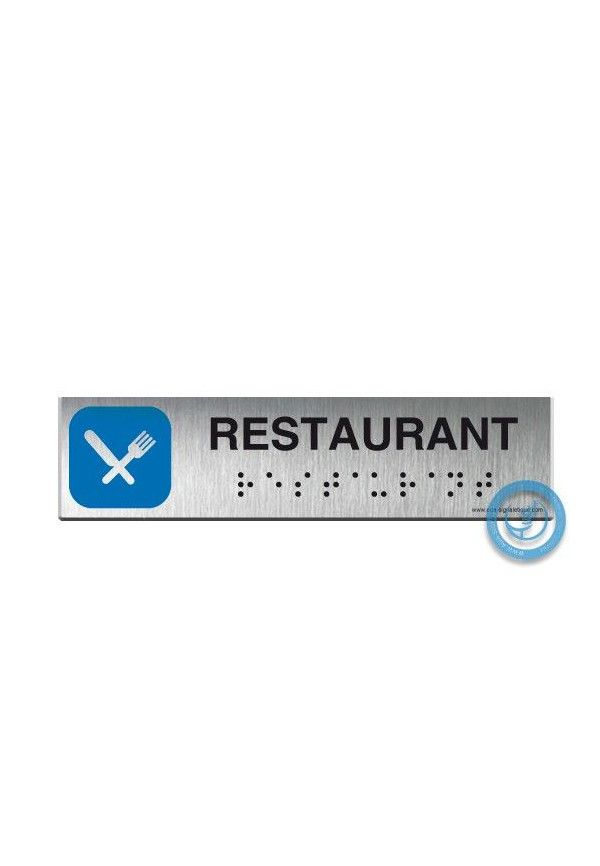 Alu Brossé - Braille - Restaurant 200x50mm