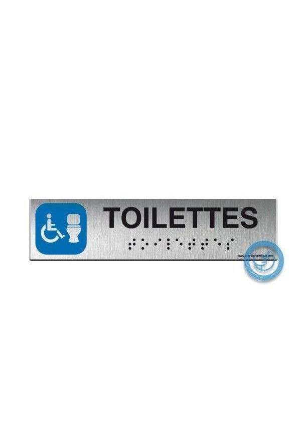 Alu Brossé - Braille - WC Handicapés + cuvette 200x50mm