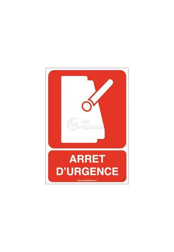 Panneau Arrêt D'urgence Vertical