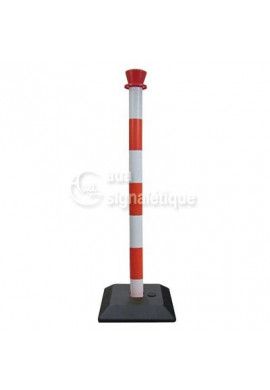 Poteau PVC - Rouge/Blanc - Socle lester 5.5kg