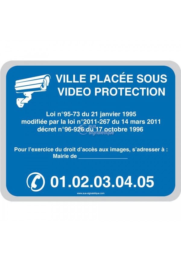 Ville placée sous vidéo protection - Personnalisable