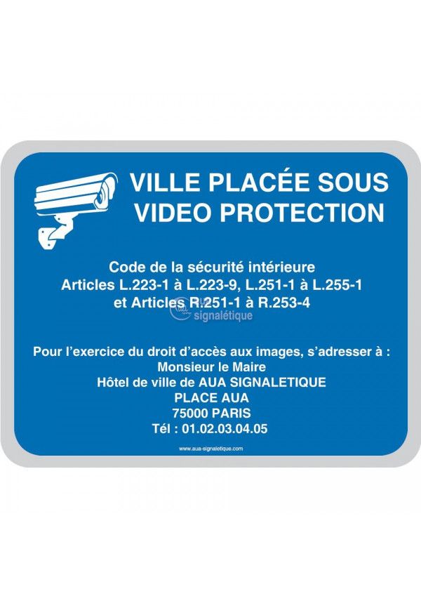 Ville placée sous vidéo protection V3 - Personnalisable