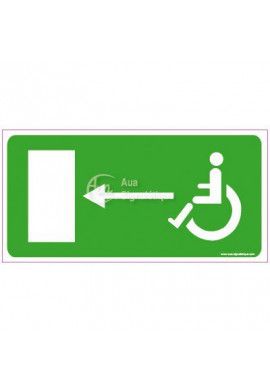 Panneau Direction de sortie pour handicapés, vers la gauche - C