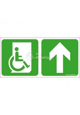 Panneau Direction de sortie Handicapé, au dessus vers la droite - C