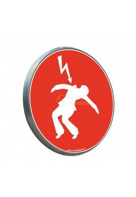 Danger électrique Rouge - Panneau type routier avec rebord
