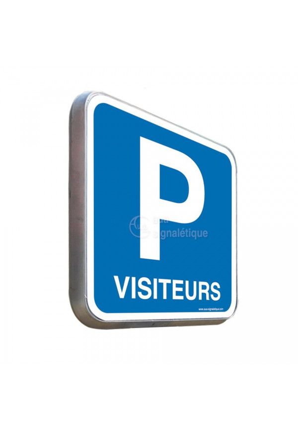 Parking Visiteurs - Panneau Type Routier Avec Rebord