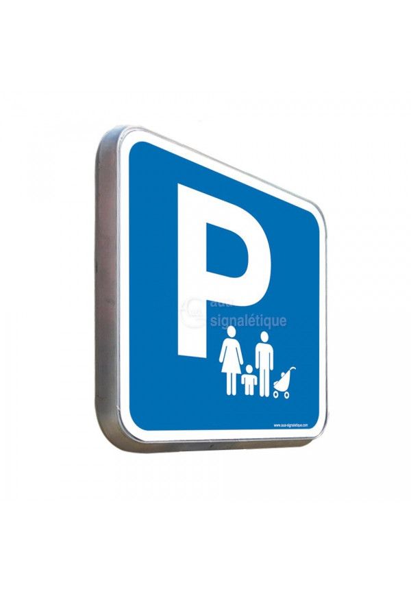 Parking Famille - Panneau Type Routier Avec Rebord