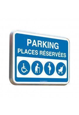 Parking places réservées - Panneau Type Routier Avec Rebord