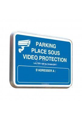 Parking Sous Vidéo Protection - Panneau Type Routier Avec Rebord