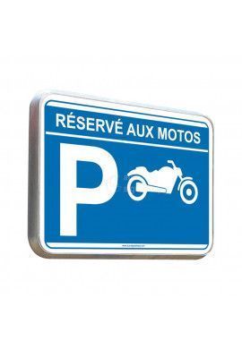Parking Réservé Aux Motos - Panneau Type Routier Avec Rebord