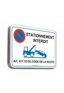 Stationnement Interdit - Panneau Type Routier Avec Rebord