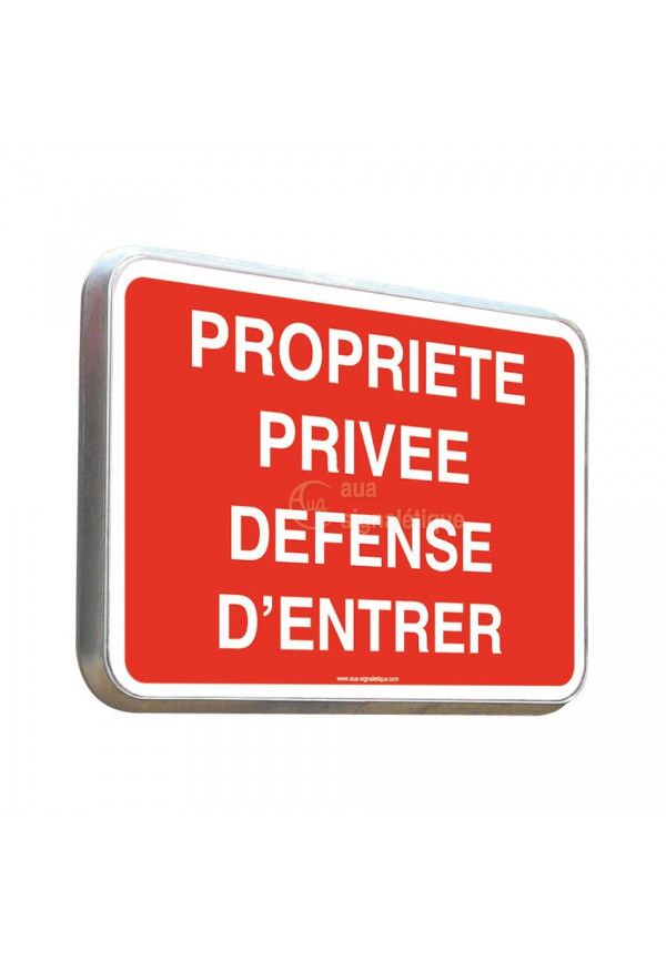 plaque gravée PROPRIETE PRIVEE DEFENSE D'ENTRER format  150x75 mm 