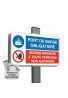 Panneau duo Port du badge obligatoire - Panneau type routier avec rebord