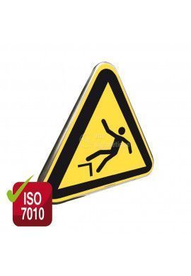 Danger, Chute avec Dénivellation ISO W008 - Panneau Type Routier Avec Rebord