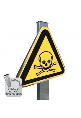 Danger, Matières toxiques ISO W016 - Panneau Type Routier Avec Rebord