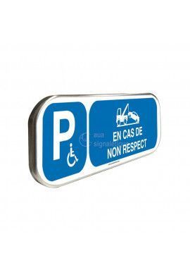 Parking Handicapés Risques de Fourrière - Panneau aluminium type routier