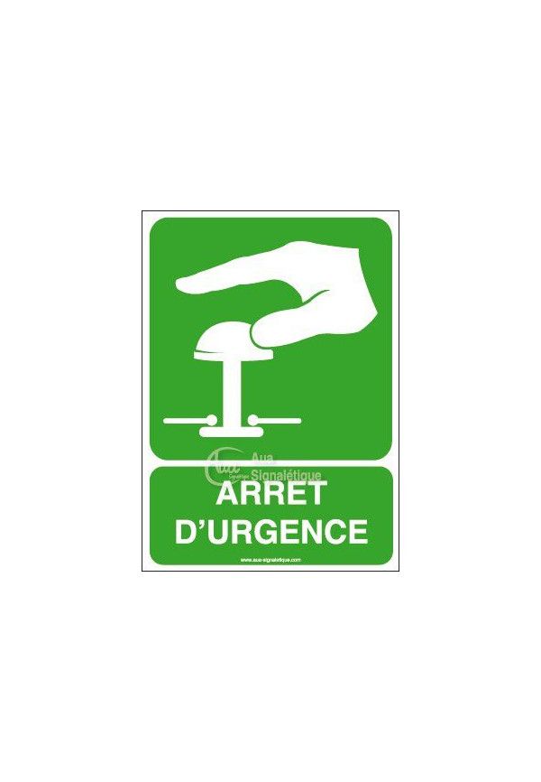 Panneau Arrêt D'Urgence Vert -Verti