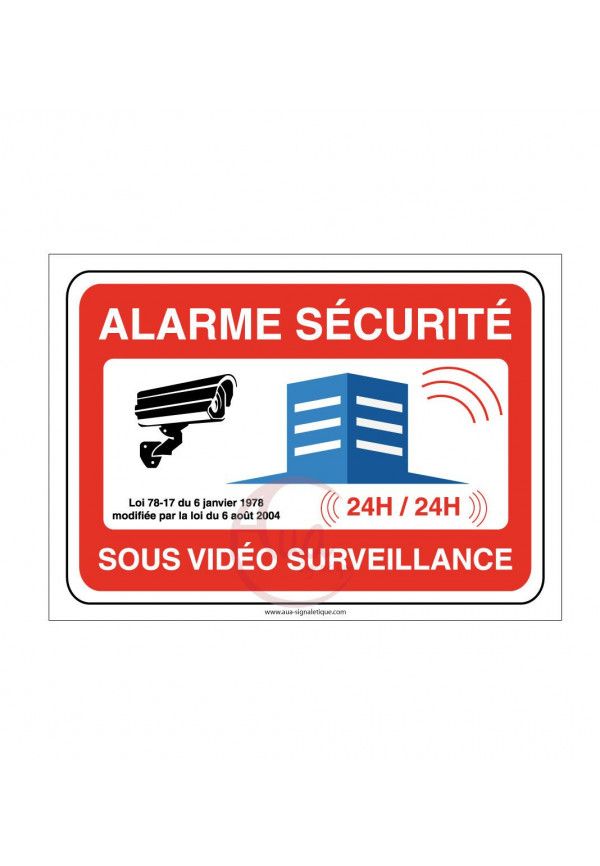 Panneau Alarme Sécurité Sous Vidéo Surveillance