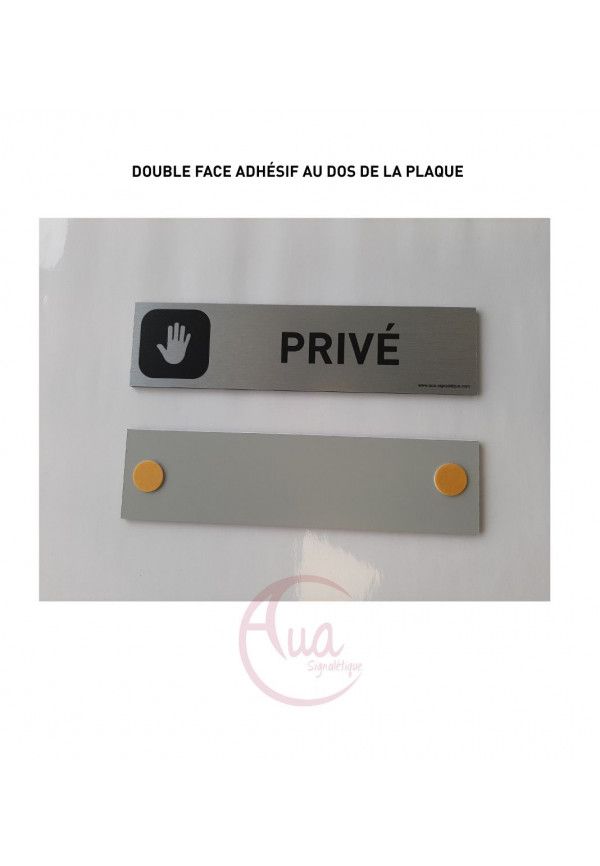 Double Face Adhésif au Dos Dimensions 170 x 50 mm Pictogramme Noir Plaque de Porte Poussez Aluminium Brossé Inoxydable 