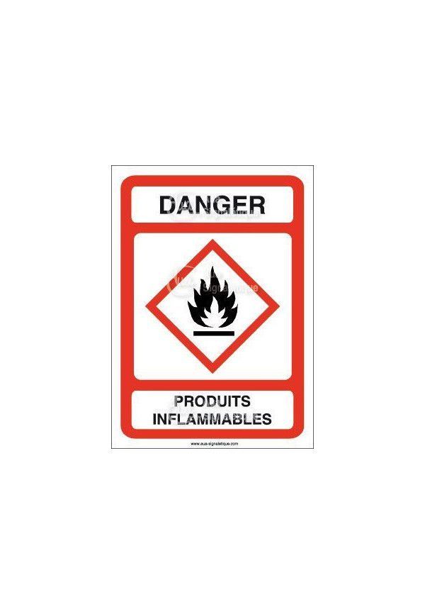 Panneau Danger Produits Inflammables - AI