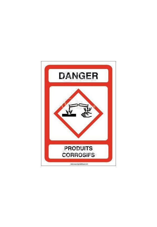 Panneau Danger Produits Corrosifs - AI