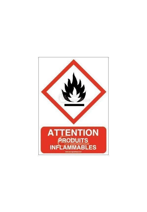 Panneau Attention Produits Inflammables - AI
