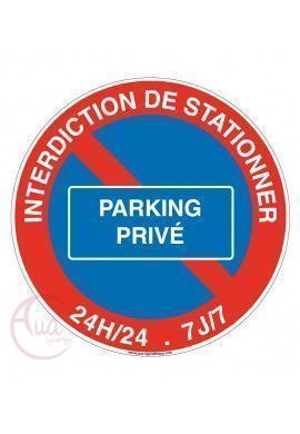 Panneau interdiction de stationner parking privé