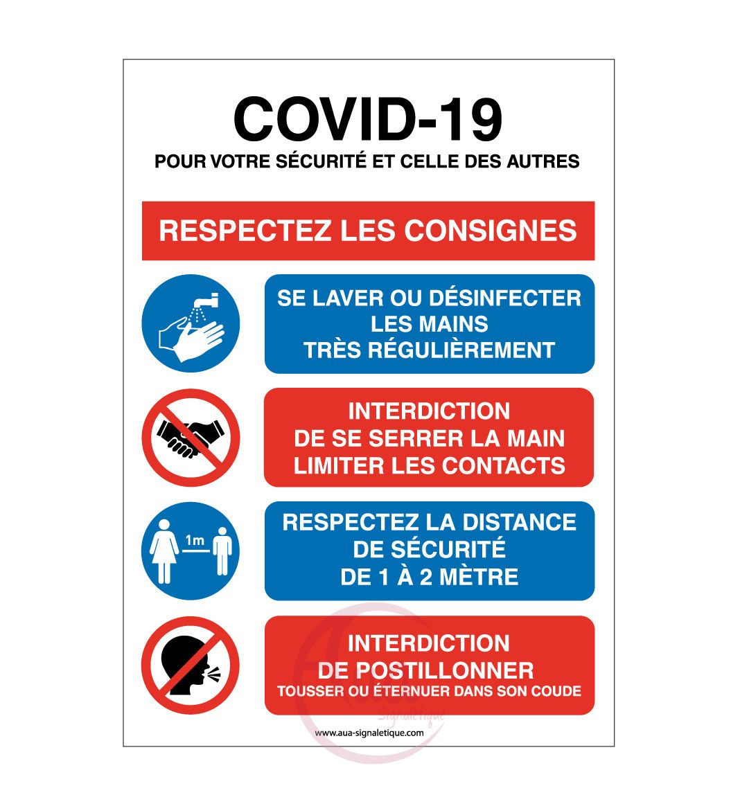 Signal COVID 19 akrocard NO TOCAR Idéal pour accrocher et avertir Signal d/'avertissement Panneau résistant en PVC