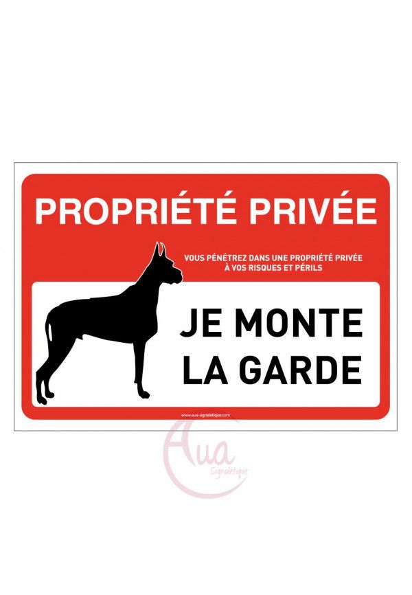 Panneau signalisation propriété privée attention chien : je monte