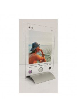 Plaque IPHONE Photo personnalisée avec socle aluminium - Photo imprimée sur plexiglass transparent