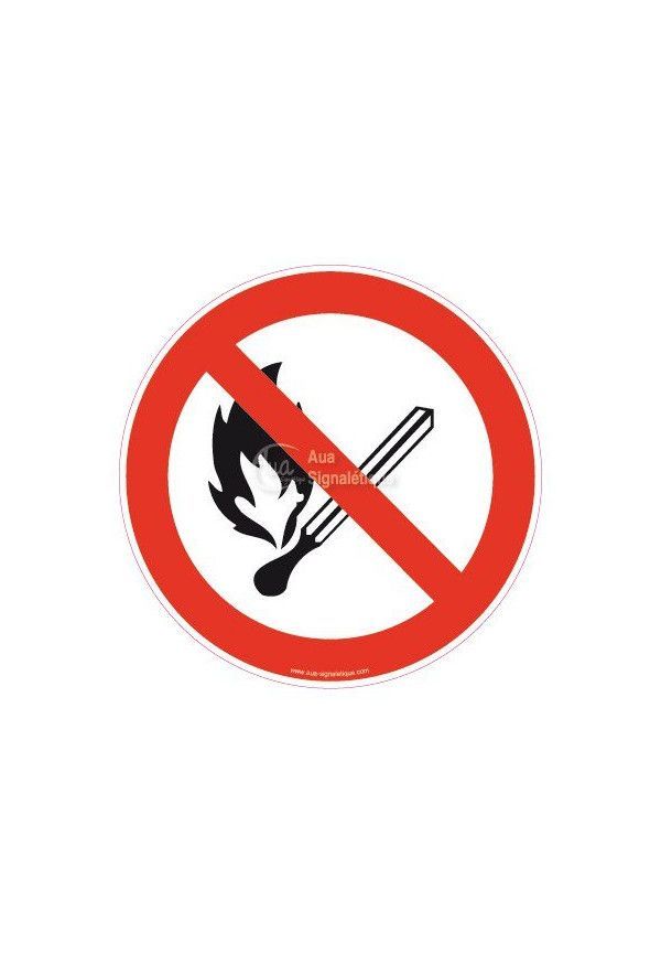 Panneau Flammes nues interdites, défense de fumer