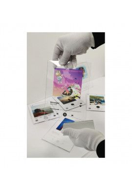 Plaque INSTA Photo SOUVENIRS avec texte personnalisé sans socle - Photo imprimée sur plexiglass transparent