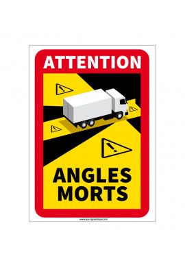 Panneau signalisation des angles morts des véhicules lourds - Camion lourd