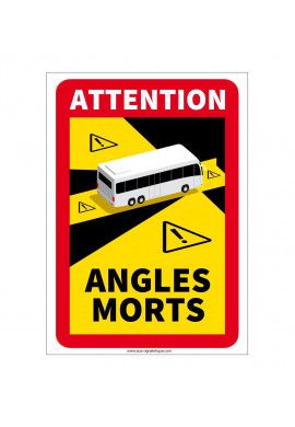 Lot de 5 Adhésifs signalisation Angles morts Autobus - autocollant laminé - 180 x 250 mm