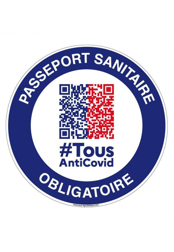 Panneau Passeport sanitaire obligatoire QR code