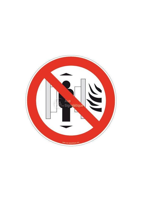 Panneau Ne pas utiliser les Ascenseurs en cas d'Incendie
