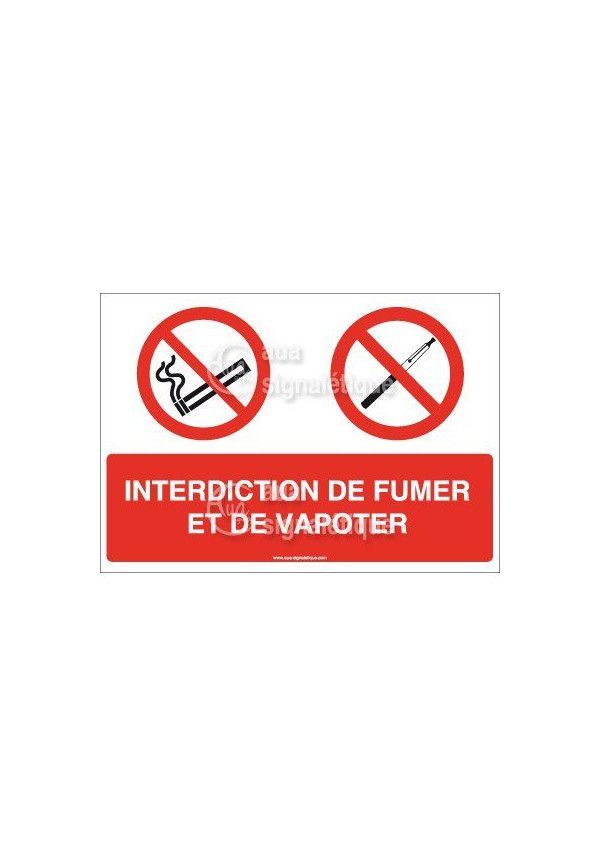 Panneau Interdiction de Fumer et de Vapoter