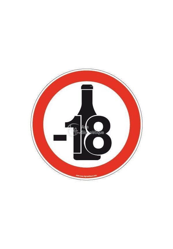 Panneau Alcool interdit aux moins de 18 ans