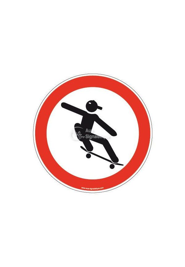Panneau Skateur interdit