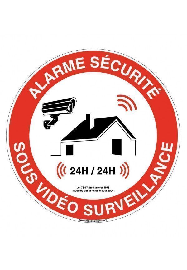 Panneau Alarme Sécurité Sous Vidéo Surveillance