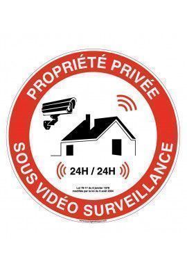 Panneau Propriété Privée Sous vidéo Surveillance 24h/24