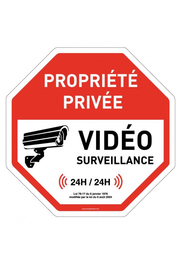 Plaque de porte Espace sous vidéo surveillance (REFZ534)